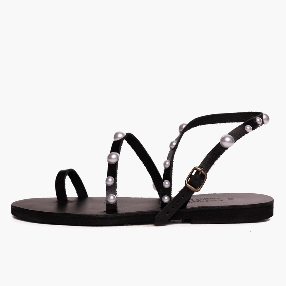MARE | Perline | Handmade Greek Sandals, Italian Leather, Pearls, Durable